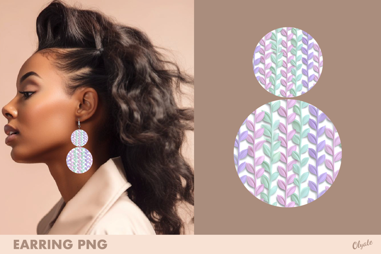 Pastel Earrings Design PNG, Cute Earring Sublimation PNG