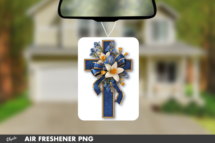 Easter Cross, Leather Religious Cross, Air Freshener PNG