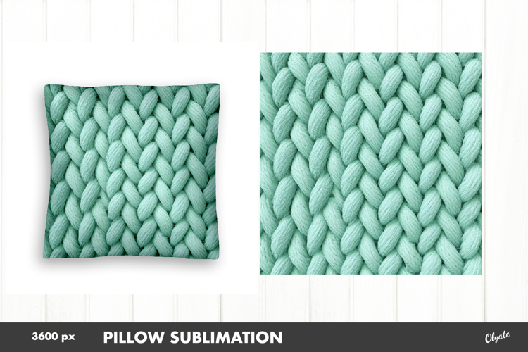 Pillow Faux Yarn Style Sublimation PNG, Crochet Pillow PNG