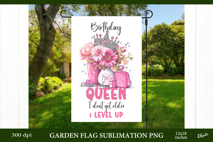 Birthday Girl, Birthday Qween Garden Flag Sublimation
