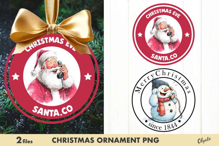 Christmas Stamp Ornament Sublimation PNG