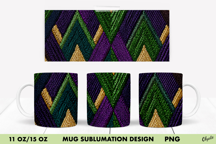 Mardi Gras Mug Sublimation Design, 11 OZ, 15 OZ Mug Wrap