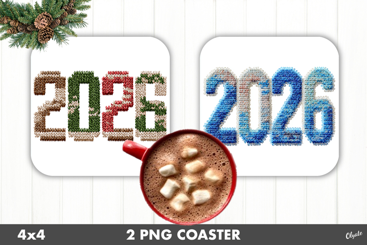 2026 Coaster PNG, Latch Hook Yarn Coaster PNG