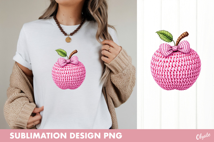 Pink Crochet Teacher Sublimation PNG