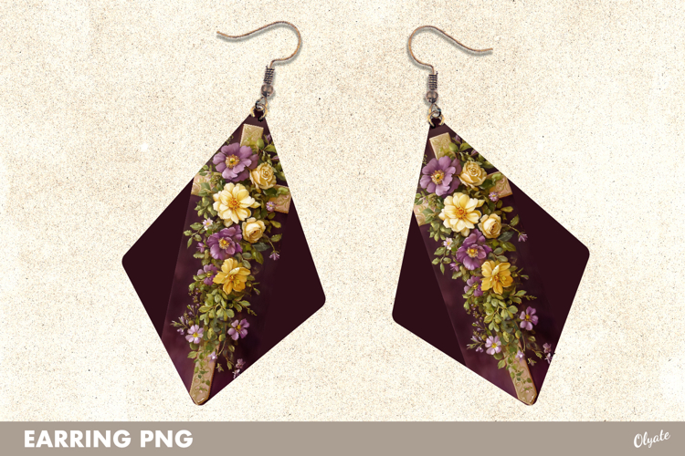 Religious Cross Earrings, Easter Earrings Teardrop PNG