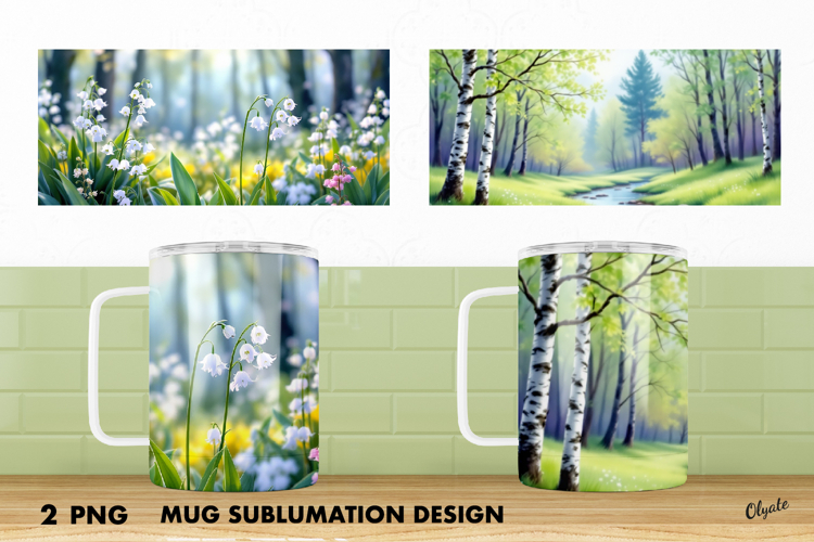 Mug Spring Sublimation Wrap PNG