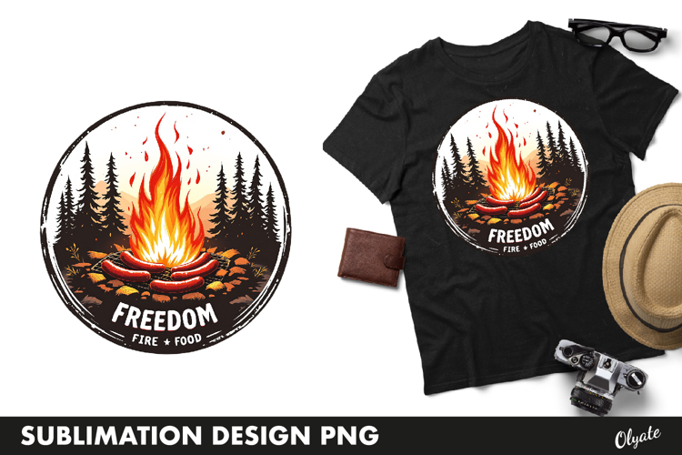 Mountains Forest Round Sublimation PNG