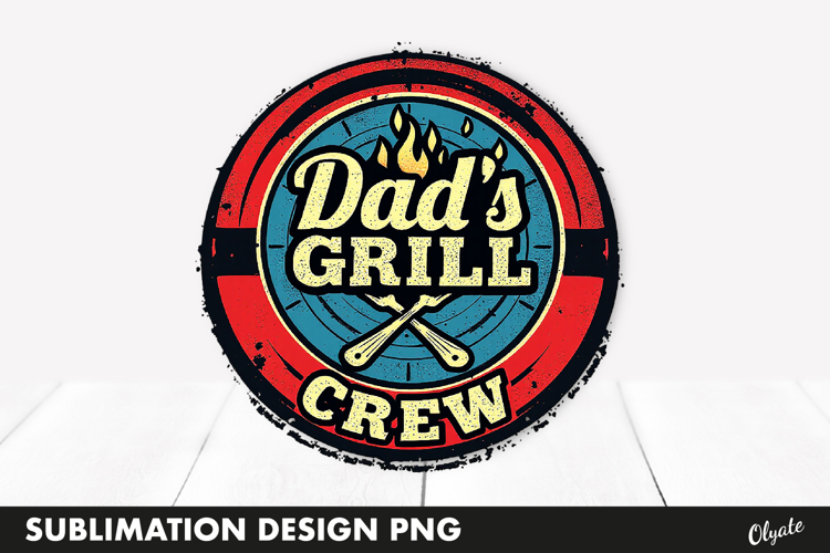 BBQ Retro Round Sublimation PNG, BBQ Badge PNG