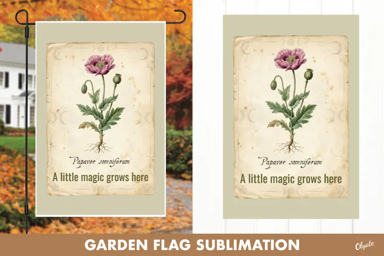 Haunted Garden. Halloween Garden Flag. Witchy Botanical