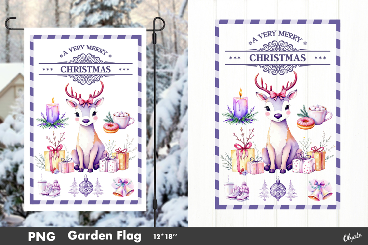 Merry Christmas, Garden Flag Sublimation PNG
