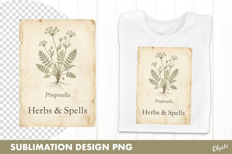 Witch’s Herbarium PNG. Vintage Botanical Illustration example image 1