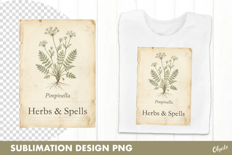 Witch’s Herbarium PNG. Vintage Botanical Illustration