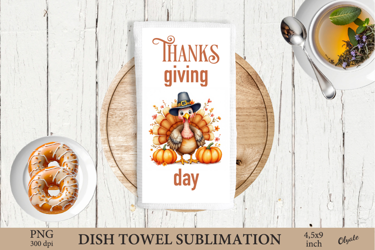 Thanksgiving Dish Towel. Turkey Dish Towel PNG