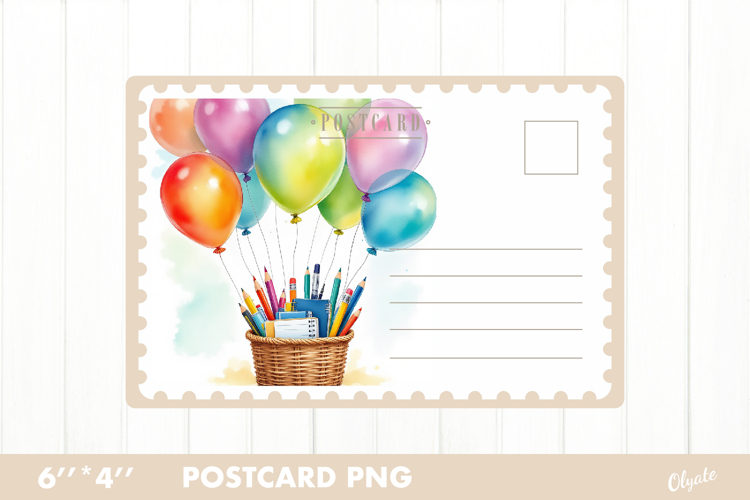 Back to School Card PNG. School Postcard PNG