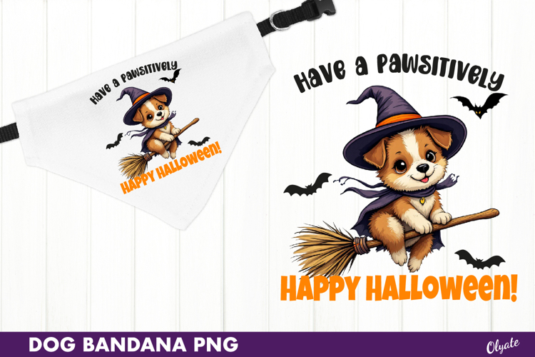 Bandana Dog Sublimation. Funny Halloween Dog Quote PNG
