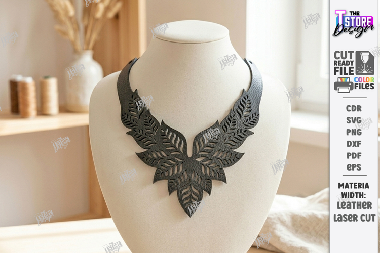 Gothic Leather Necklace Laser Cut | Leather Jewelry | Choker