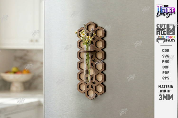 Magnet Plant Holder Laser Cut | Fridge Magnet Planter | CNC