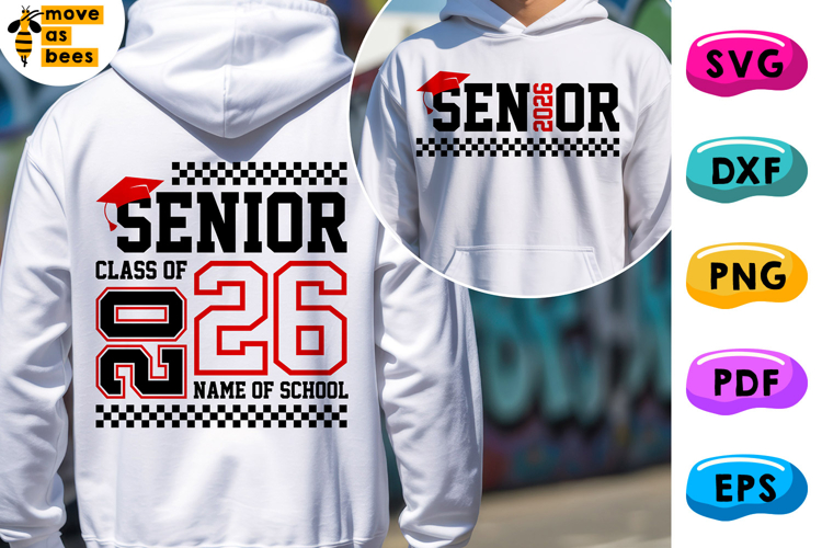 Senior Class Of 2026 Svg, Png, Senior Shirt Svg, Black Red