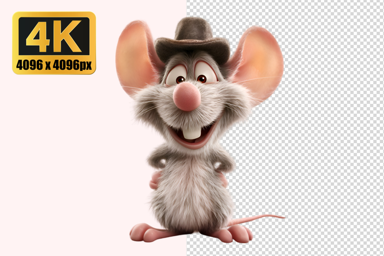 Cute Mouse With Hat Transparent PNG