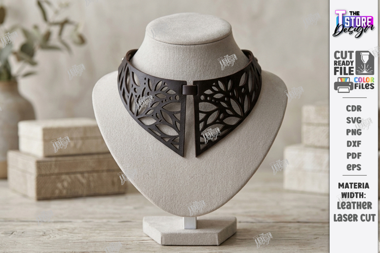 Gothic Leather Necklace Laser Cut | Leather Jewelry | Choker