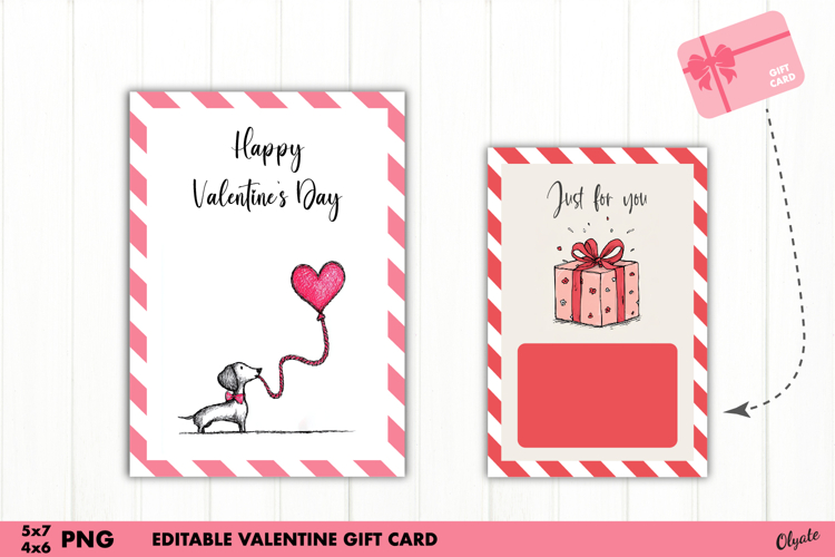 Valentine Gift Card Sublimation, Valentines Day Greeting