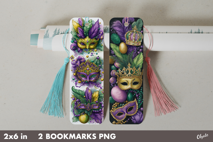Mardi Gras Bookmark PNG. Carnival Bookmark PNG