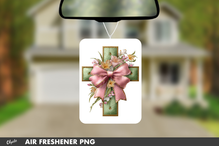 Easter Cross, Leather Religious Cross, Air Freshener PNG