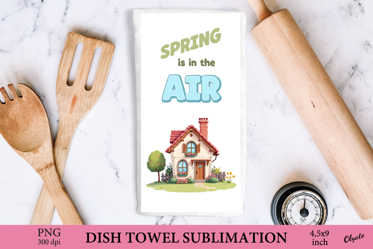 Garden Towel Sublimation, Spring Dish Towel Sublimation PNG