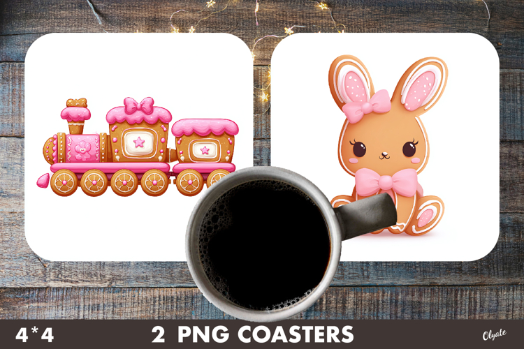 Christmas Gingerbread Coaster PNG