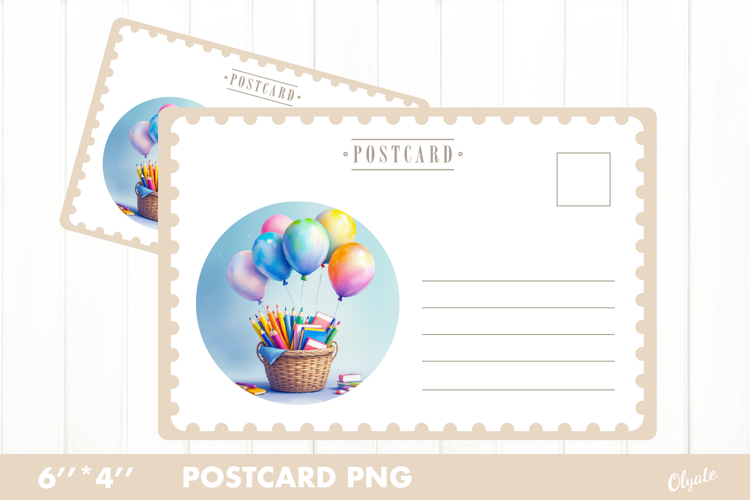 Back to School Card PNG. School Postcard PNG