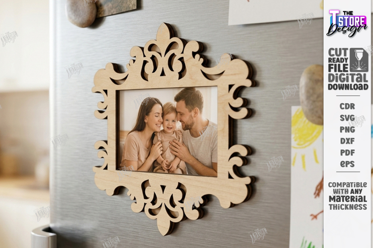 Fridge Magnet Frame Laser Cut | Magnetic Photo Frame | CNC