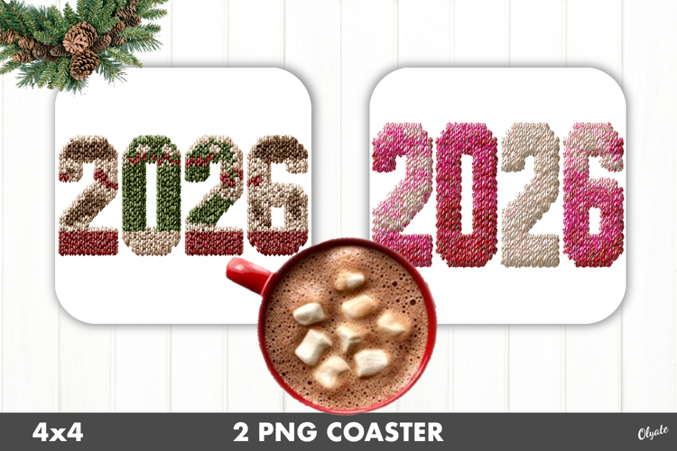 2026 Coaster PNG, Latch Hook Yarn Coaster PNG