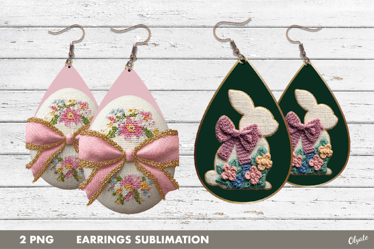 Yarn Easter Earrings PNG, Knitting Easter Earrings PNG