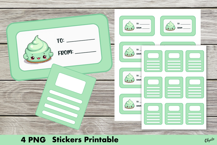 Birthday Stickers PNG, Kawaii Birthday Sticker Printable PNG