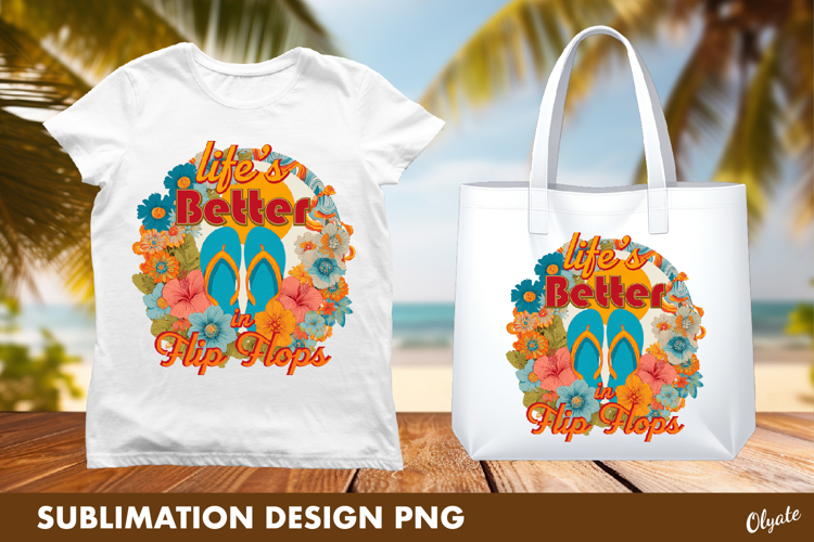 Summer Sublimation, Tropical Beach Tshirt Design