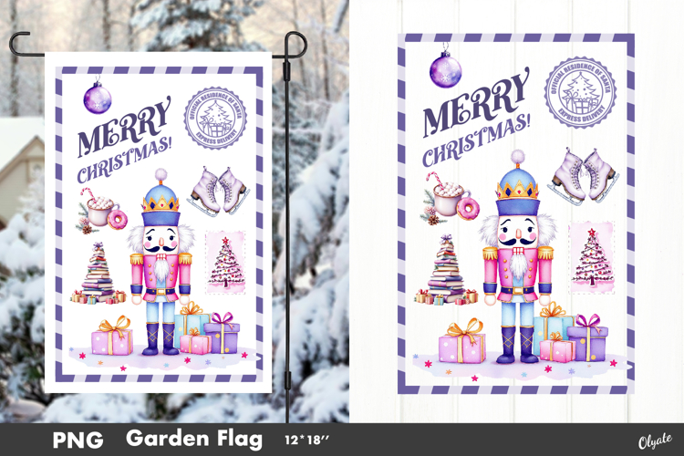 Merry Christmas, Garden Flag Sublimation PNG