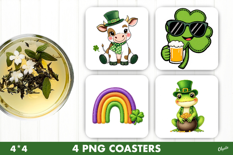 St Patrick’s Day Coaster Sublimation, Patricks Coaster PNG