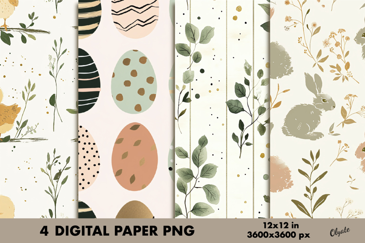 Easter Digital Paper PNG, Easter Scrapbook Paper PNG