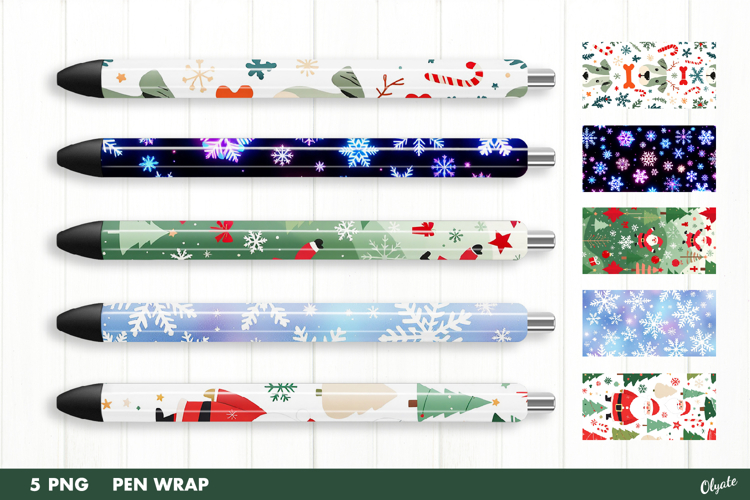 Christmas Pen Wraps. Sublimation Pen Wrap PNG