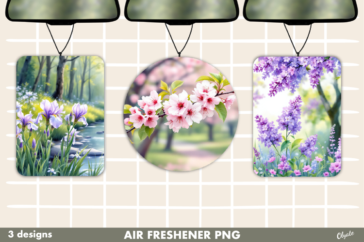 Spring Landscape, Forest Air Freshener Car PNG