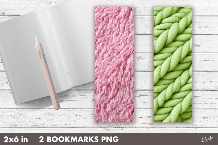 Faux Yarn Bookmark PNG. Knitting Bookmark Sublimation