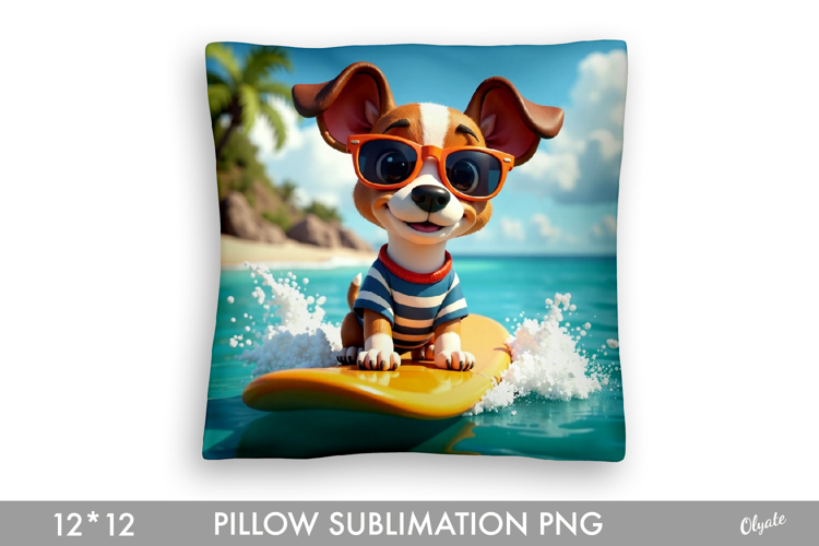 Summer Pillow Case. Surf Board Animal PNG