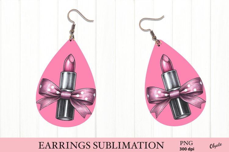 Pink Lipstick Coquette Earring PNG. Valentine’s Day PNG