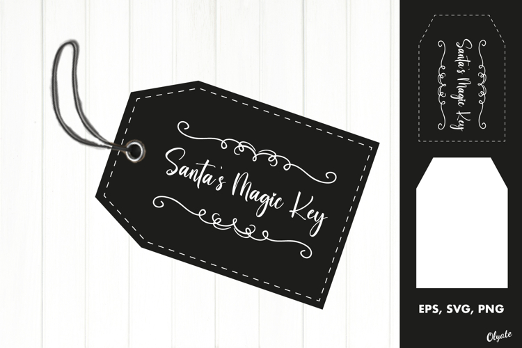 Santa’s Magic Key, Black and White EPS, SVG, PNG