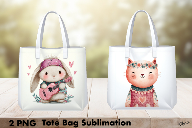 Funny Valentine Tote Bag, Whimsical Animal Sublimation PNG