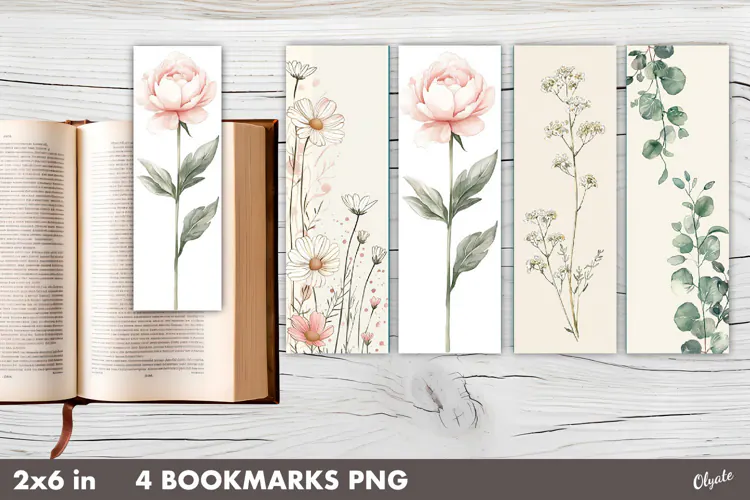 Floral Bookmarks, Printable Bookmarks