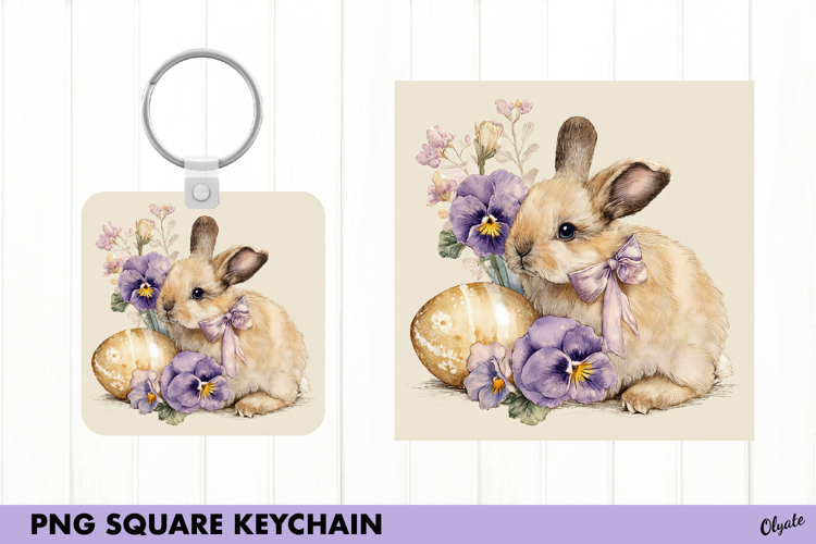 Watercolor Easter Keychain Sublimation PNG