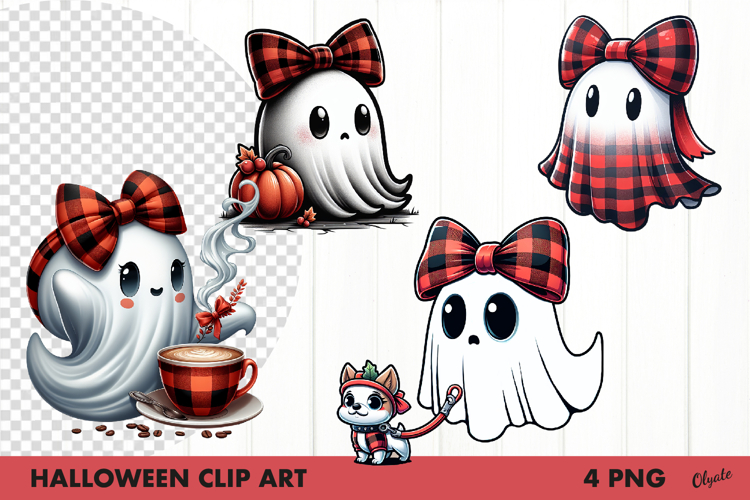 Cute Ghost Clipart PNG. Halloween Clip Art Sublimation PNG