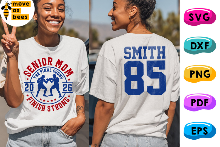 Boxing Senior Mom Svg, Png, Class Of 2026 Mom Shirt Svg