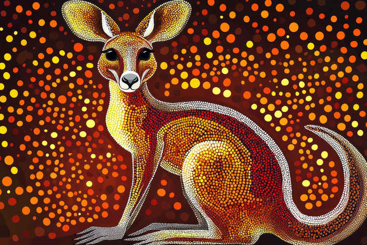 Kangaroo Dots Art Background Wallpaper